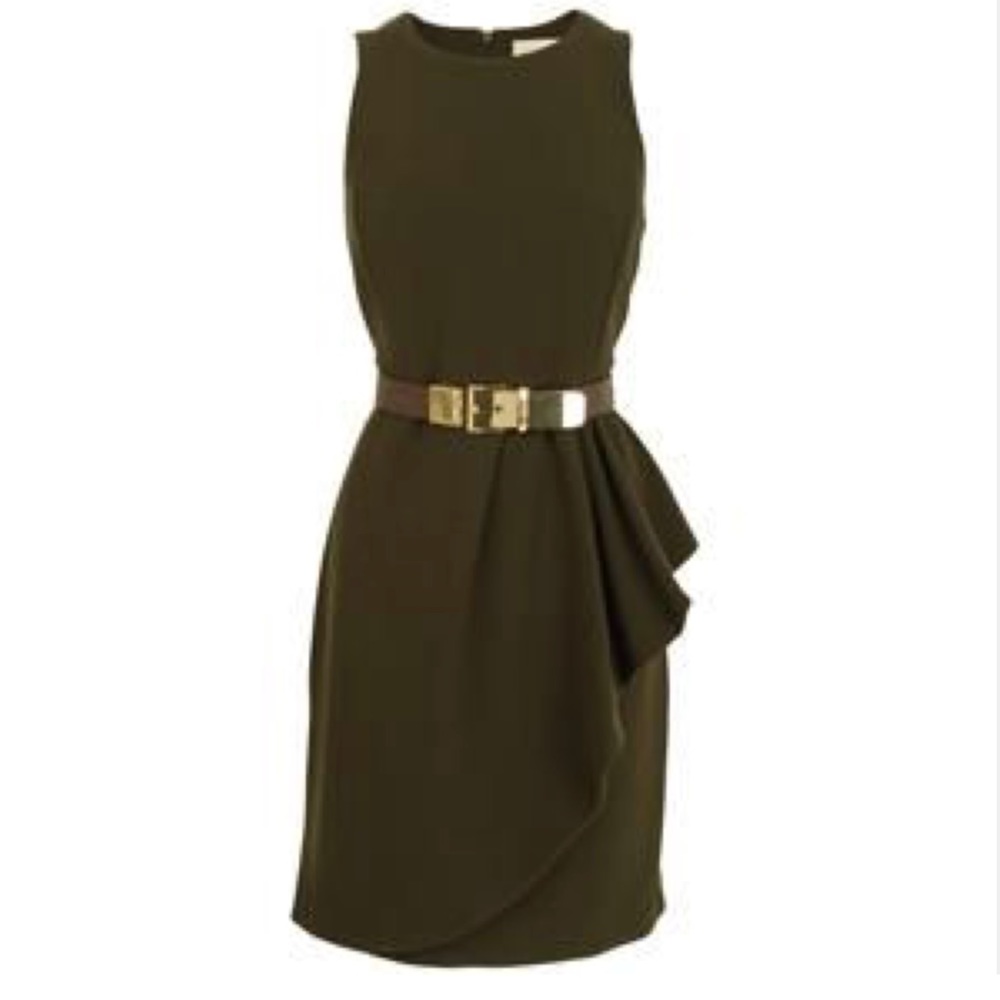 Michael Kors - Olive Green Asymmetric Frill Dress